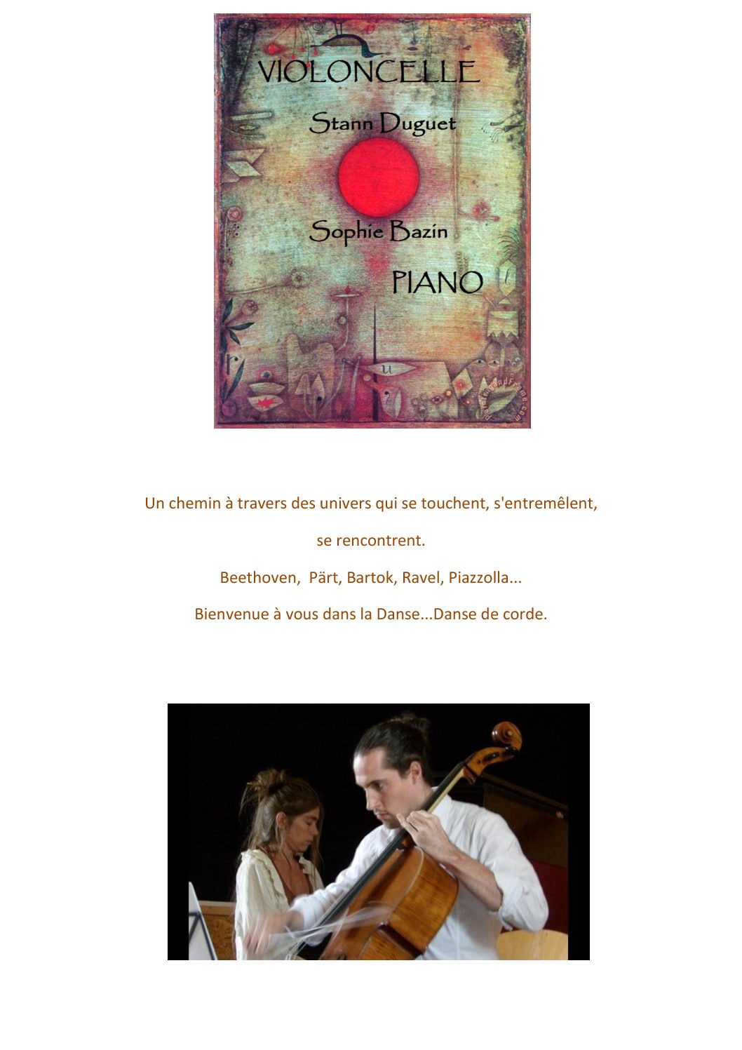Concert Violoncelle-piano 08 septembre 2018
